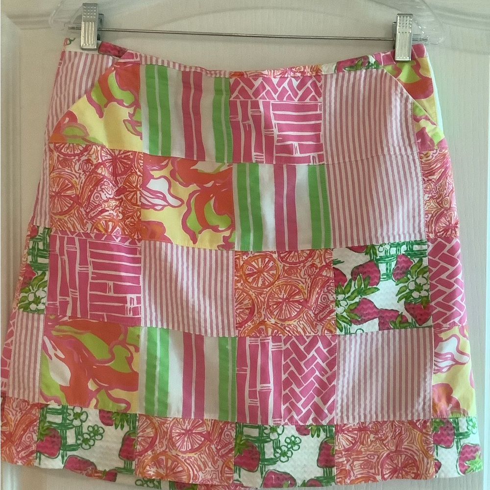 Lilly Pulitzer Pink and green vintage mini skirt